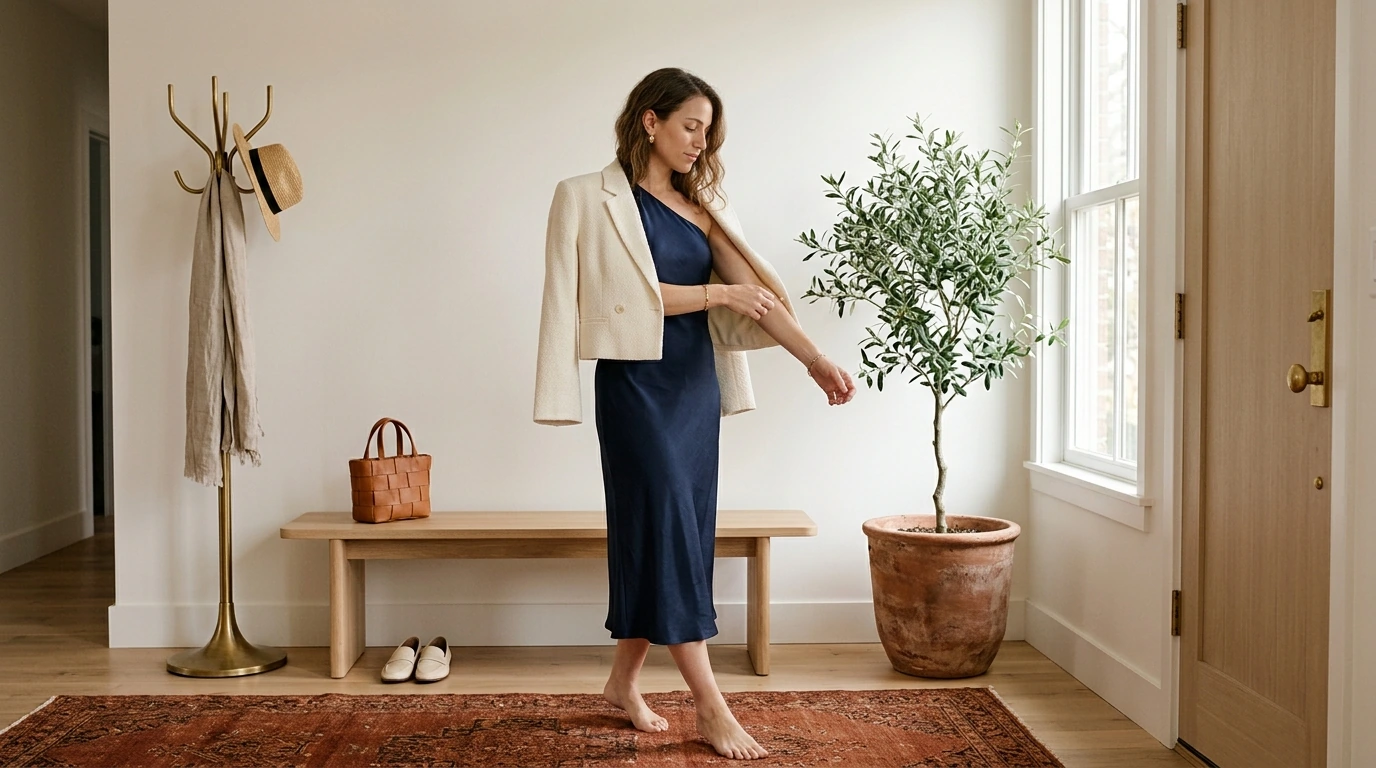 What to Wear Over a One-Shoulder Dress: 4 Chic Layers