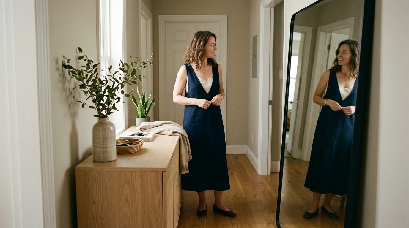 How to Make a Deep V-Neck Dress Less Revealing